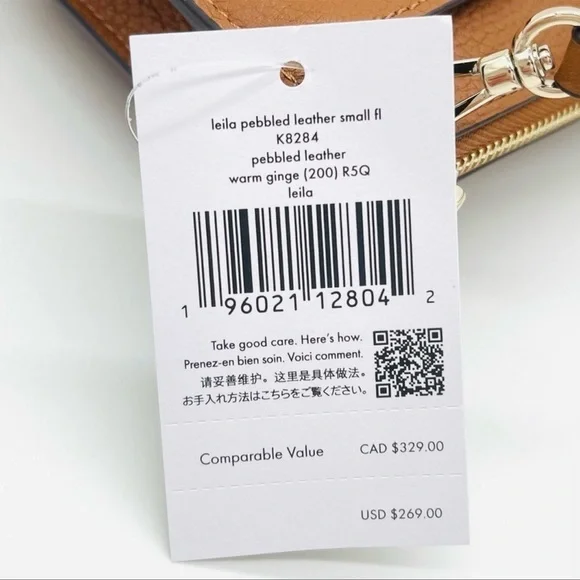 Kate Spade Leila Pebbled Leather Small Flap Crossbody Bag Brown/Gold (NWT) - Picture 9 of 9